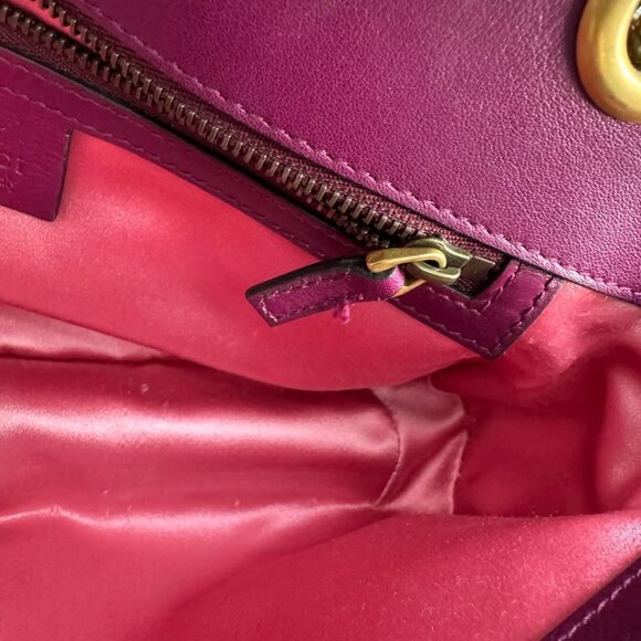 GUCCI GG Marmont Flap Purple Velvet Shoulder Bag 699-030625 - Picture 13 of 16